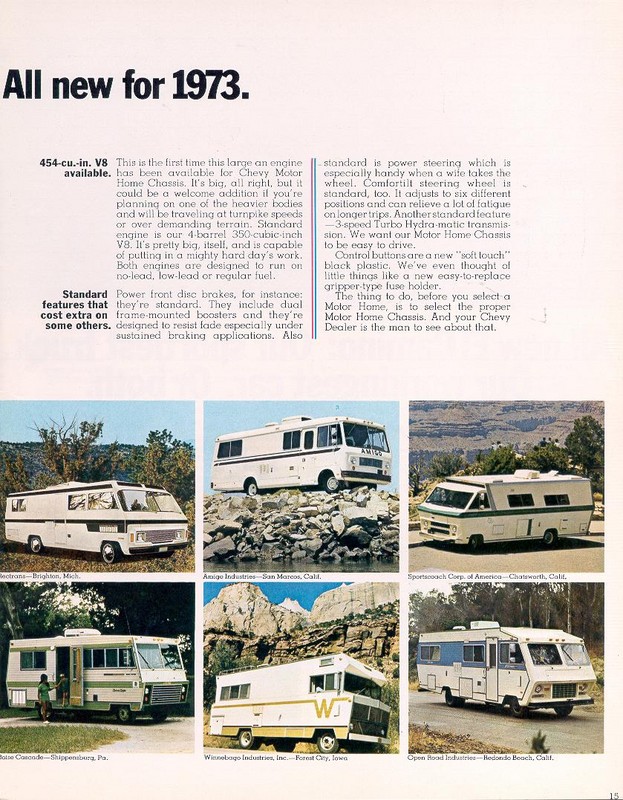 1973 Chevrolet Recreational Vehicles Brochure Page 16